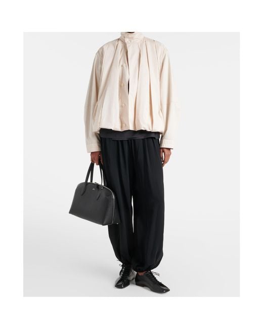 Lemaire Natural Pleated Cotton Satin Jacket