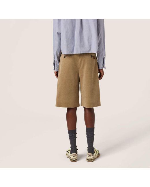 Miu Miu Natural Corduroy Shorts