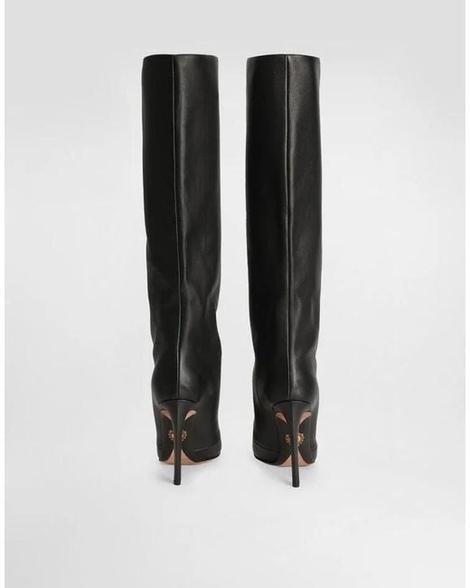 Dolce & Gabbana Black Devotion Pointed Toe Boots