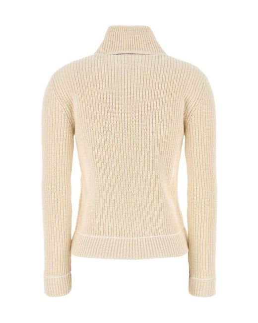 MM6 by Maison Martin Margiela Natural High Neck Cardigan