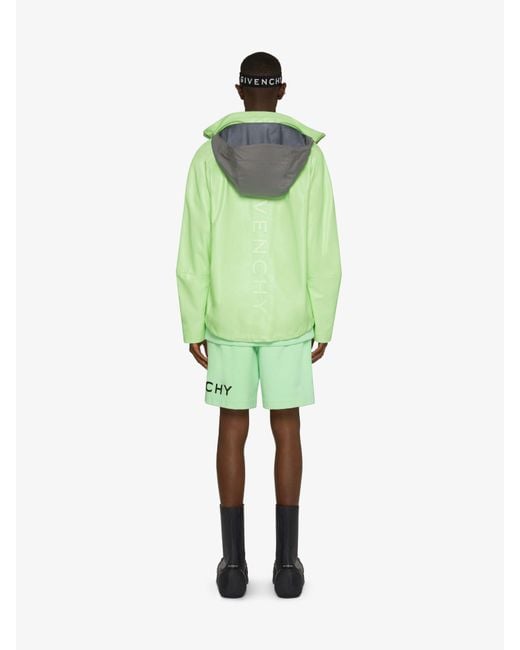 Givenchy Green Leather Windbreaker Jacket for men