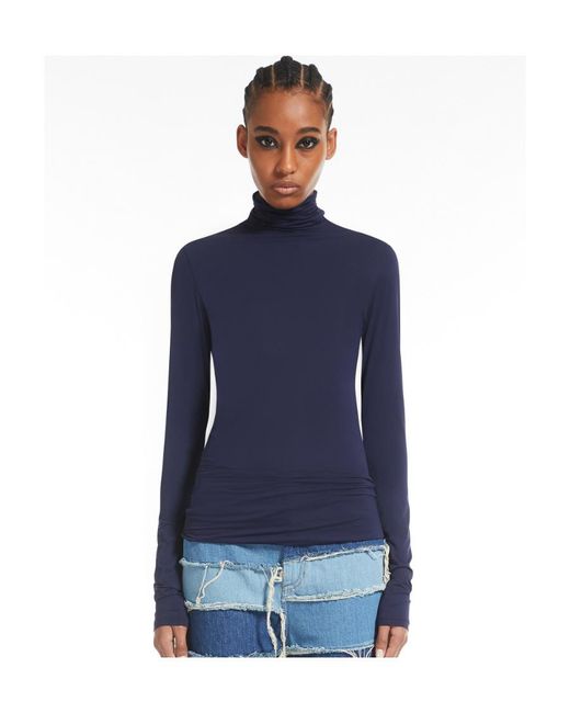 Sportmax Blue Turtleneck Long-Sleeved Jumper