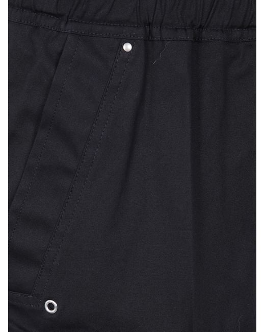 Rick Owens Black Cargobela Drawstring Shorts for men