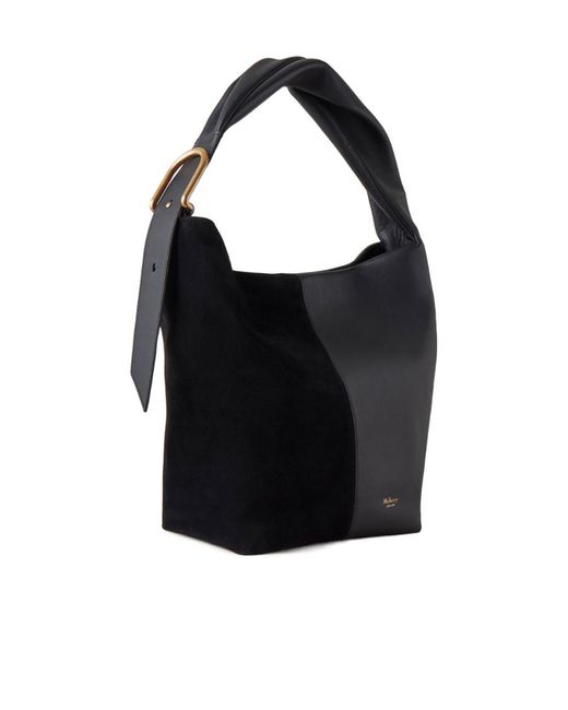 Mulberry Black Retwist Hobo Suede Shoulder Bag