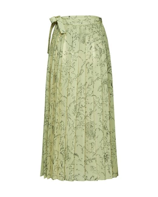 Fabiana Filippi Green Pleated Long Skirt