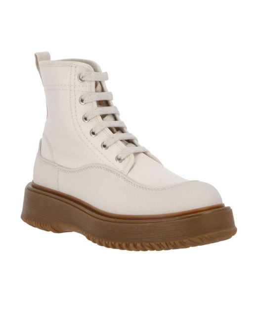 Hogan Natural Untraditional Lace-Up Ankle Boots