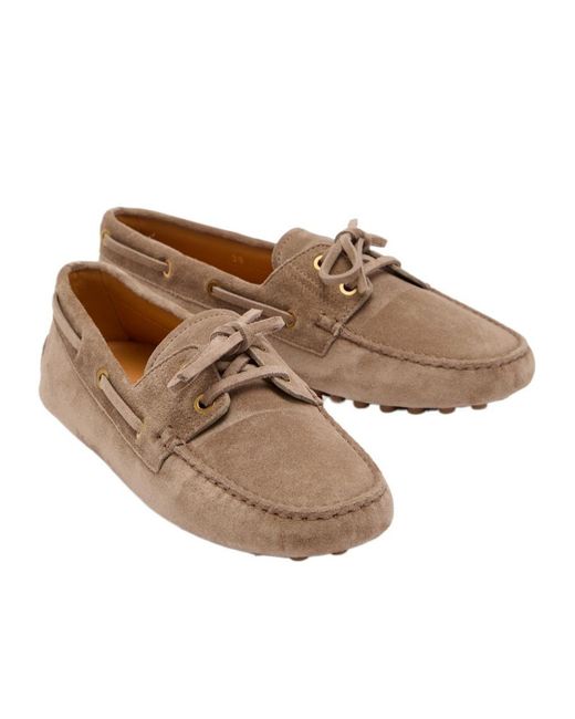 Tod's Brown Gommino Suede Loafers