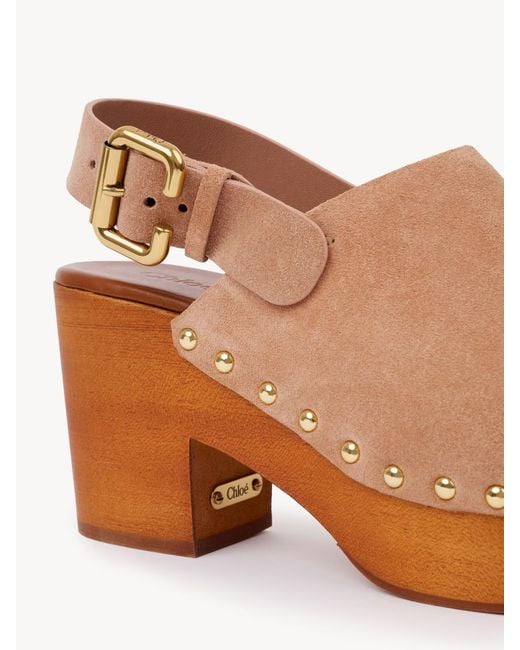 Chloé Brown Round-Toe High-Heeled Sandals