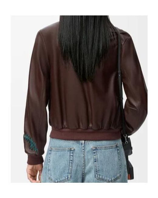 Loewe Brown Cropped Nappa Leather Jacket