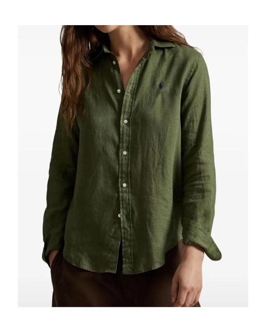 Polo Ralph Lauren Green Polo Pony Long-Sleeved Shirt