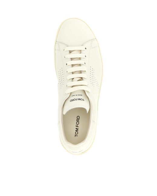 Tom Ford White Warwick Lace-Up Sneakers for men
