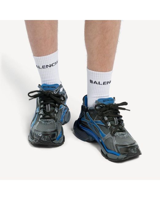 Balenciaga Blue Runner Gradient Mesh Sneakers for men