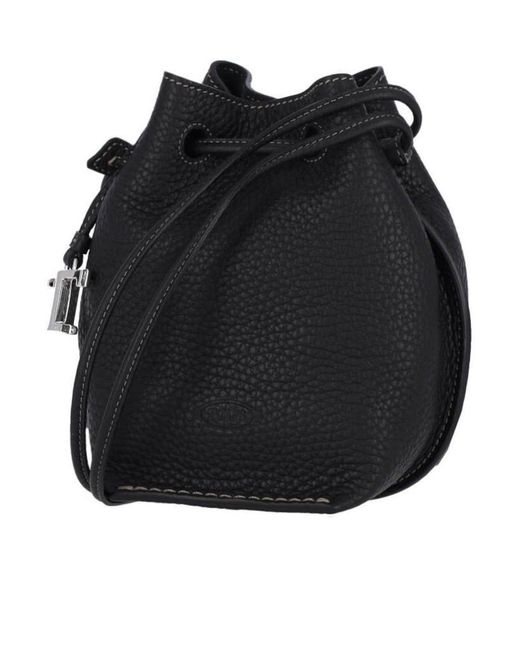 Tod's Black Drawstring Bucket Bag