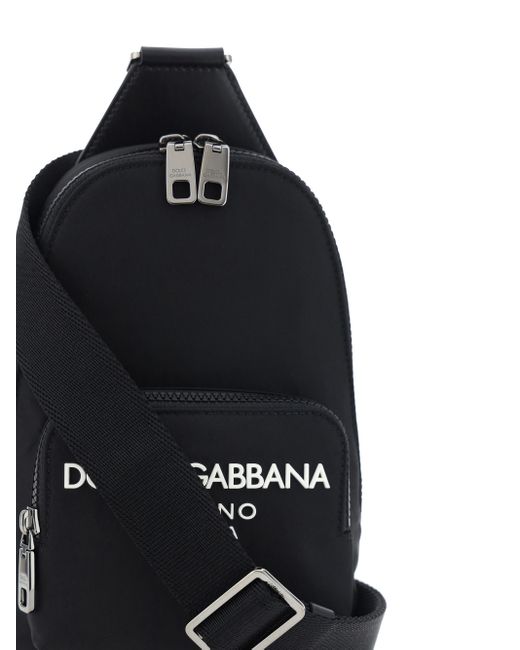 Dolce & Gabbana Black Logo-Embossed Zipped Belt Bag for men