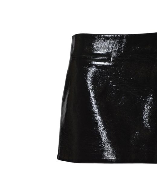 Courreges Black Solid Color Midi Skirt
