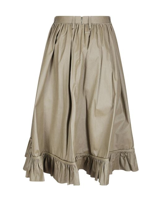 MM6 by Maison Margiela Natural Elasticated Waistband Ruffled Skirt