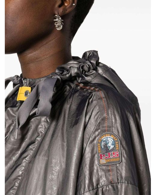 Parajumpers Gray Hooded Raincoat for men