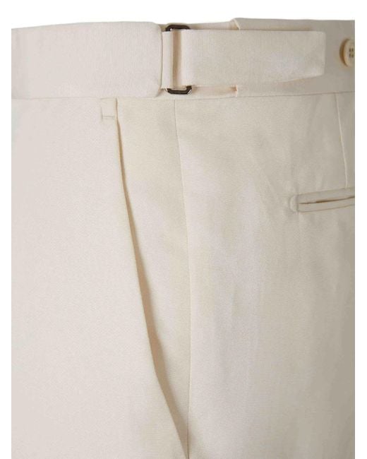 Tom Ford White Silk Tailored Trousers for men