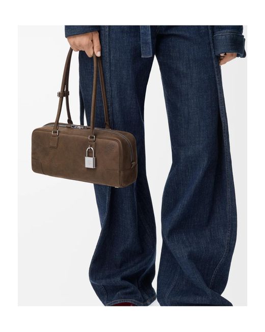Loewe Brown Amazona 31 Padlock Tote Bag