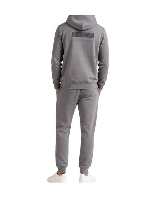 EA7 Gray Logo Tracksuit for men