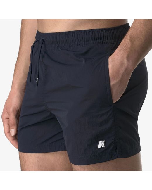 K-Way Blue Mellow Cargo Swim Shorts for men