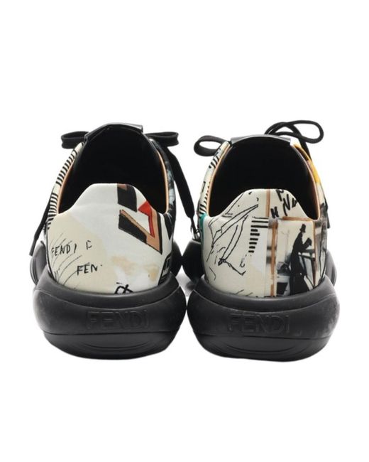 Fendi Black Low-Top Sports Shoes Made Of Color-Matching Fabric for men