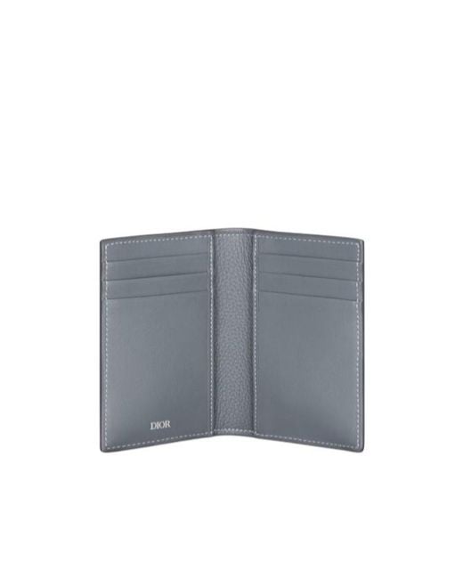 Dior Gray Cd Icon Vertical Bifold Card Holder for men