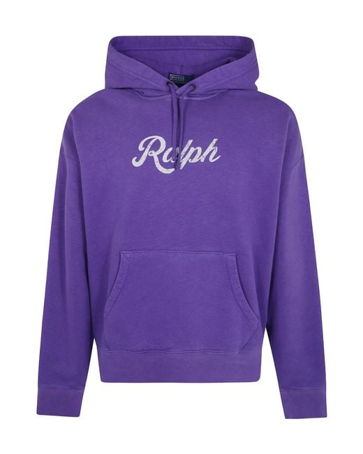 Polo Ralph Lauren Purple Drawstring Hooded Sweatshirt for men