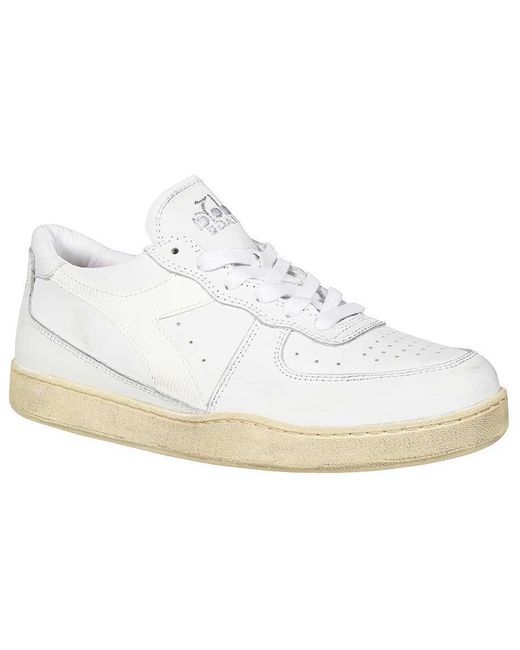 Diadora White Mi Basket Low-Top Sneakers for men
