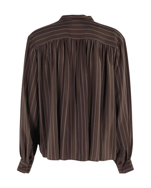 Semicouture Brown Striped Pattern Shirt