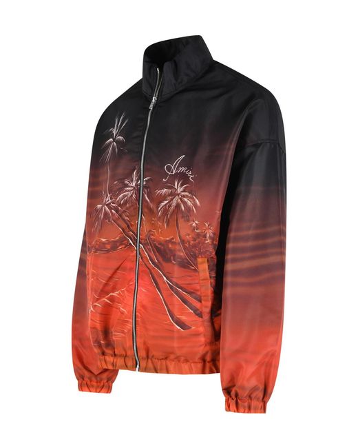 Amiri Red Palms Print Bomber Jacket for men