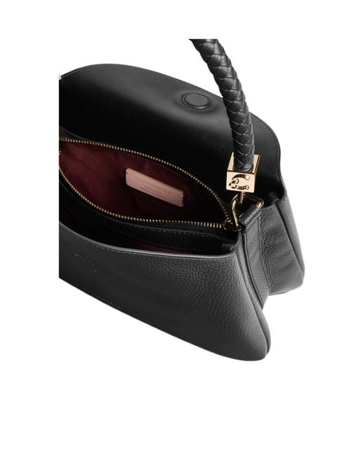 Coccinelle Black Tiggy Logo Stamp Small Shoulder Bag