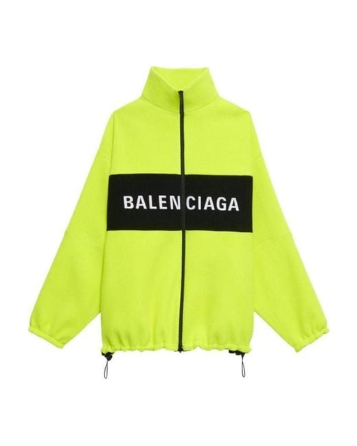 Balenciaga Yellow Logo Zipper Casual Jacket