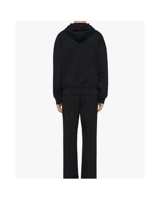 Givenchy Black Slogan Printed Drawstring Hoodie for men