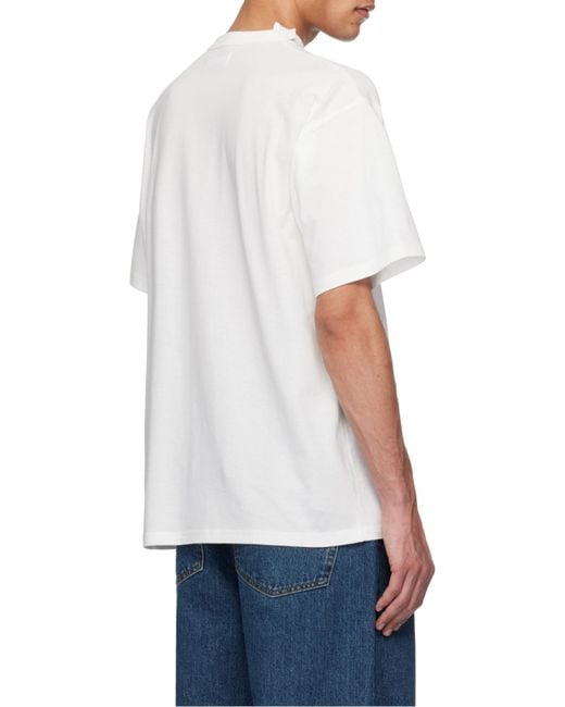 Magliano White Graphic Printed Crewneck T-Shirt for men