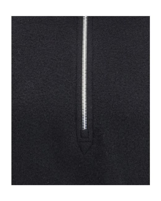 Rier Blue Half-Zip Wool Sweatshirt for men