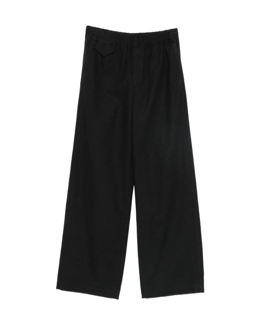 A.P.C. Black Wide-Leg Drawstring Trousers for men