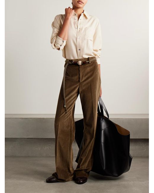 The Elder Statesman Natural Wool And Cashmere-Blend Twill Shirt