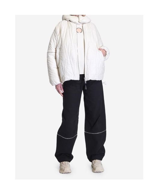 Moncler White Long-Sleeved Down Jacket