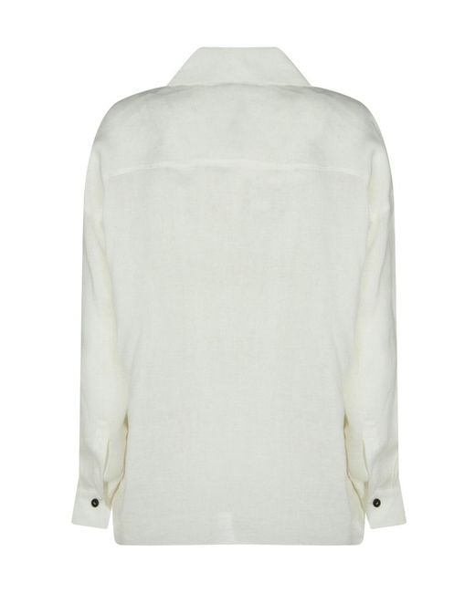 Antonelli White Frayed Trim Shirt