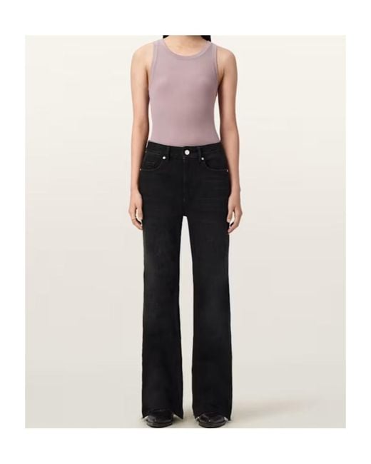 AllSaints Black Ember Flared Denim Jeans