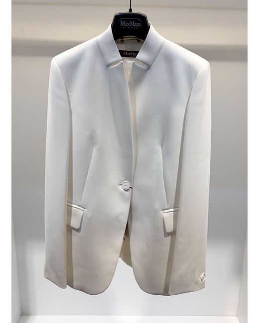 Max Mara White Long Sleeve Casual Jacket