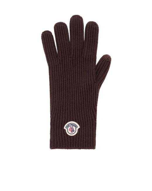 Moncler Red Wool Gloves