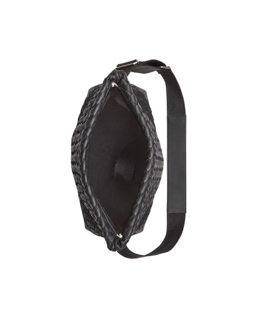 Bottega Veneta Black Large Intrecciato Messenger Bag for men