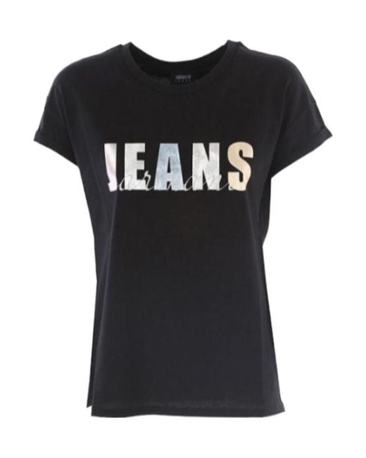 Armani Jeans Black Logo Details T-Shirt