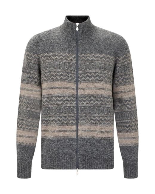 Brunello Cucinelli Gray High-Neck Long-Sleeved Knitwear for men