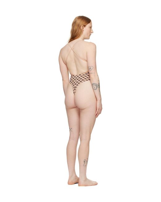 M I S B H V Natural Signature Monogram One Piece Swimsuit
