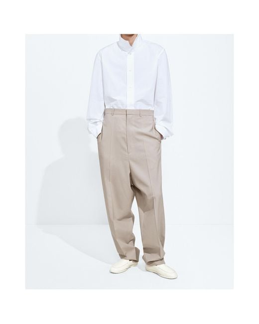 Bottega Veneta White Wool And Cotton Pants for men