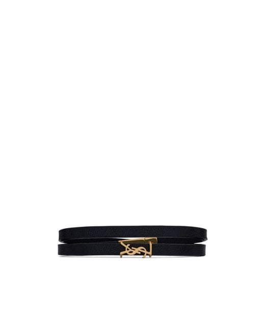 Saint Laurent White Opyum Double Wrap Bracelet
