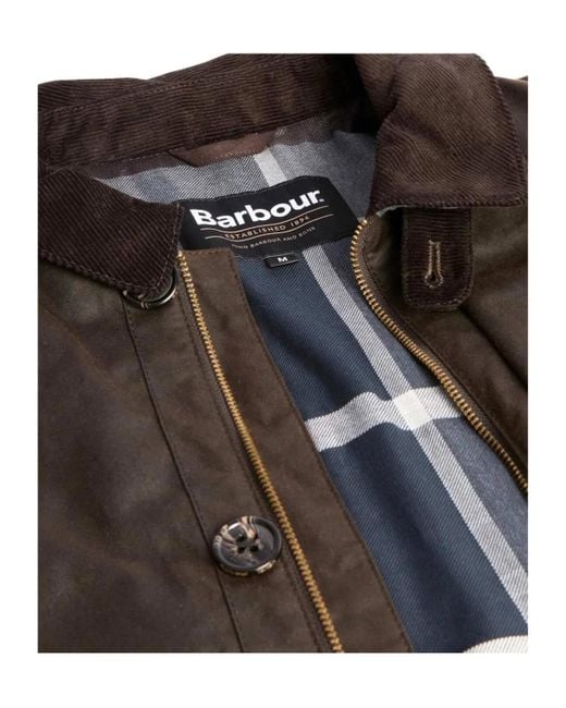 Barbour Black Cotton Buttoned Coat for men